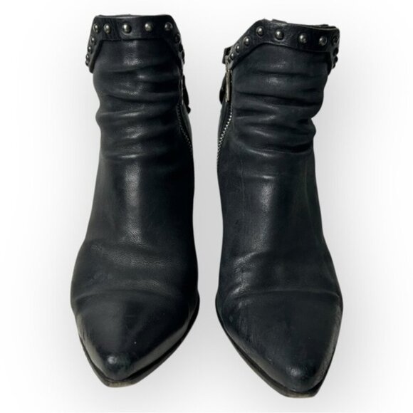 A.S. 98 Black Studded Side Zip Ankle Booties 39 - Picture 3 of 12